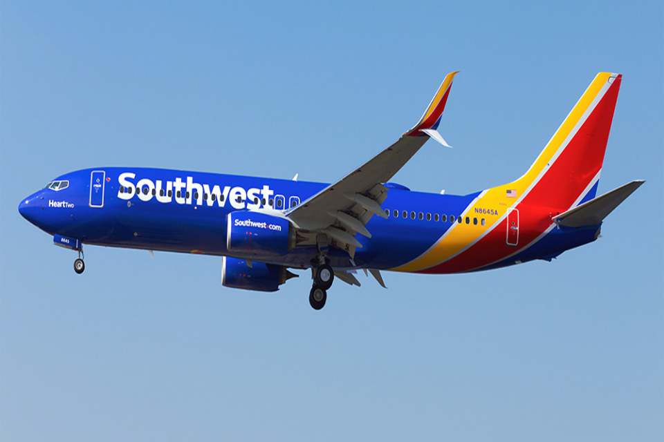 Southwest Airlines B 737's Engine inlet torn away in flight.