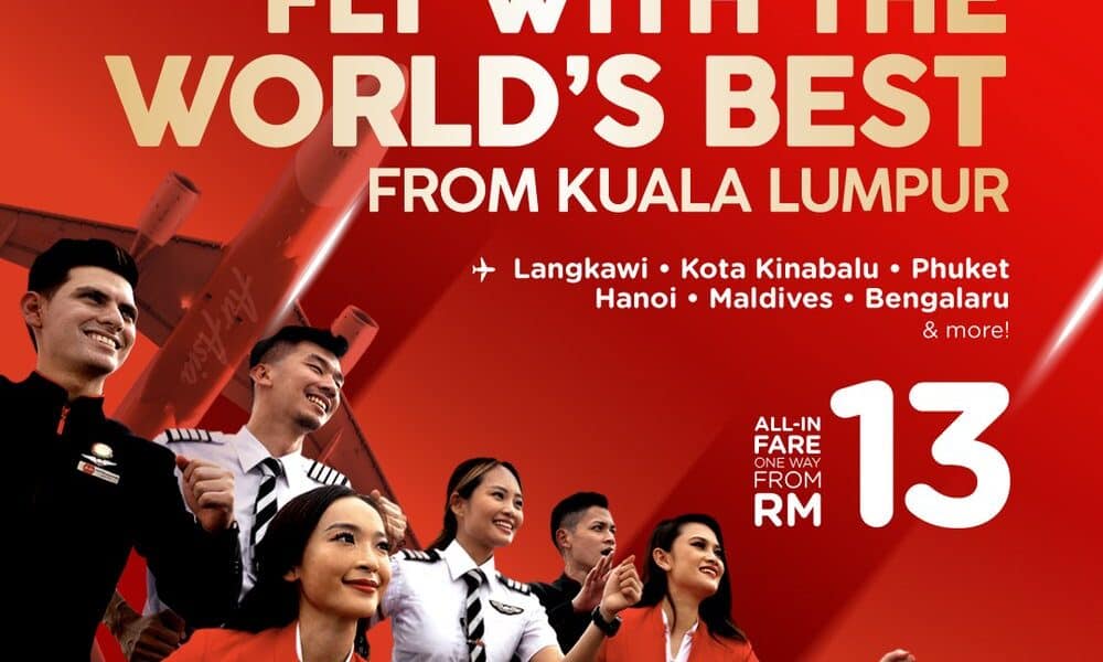 AirAsia launches flights from RM13* to celebrate 13 years as the World’s Best Low Cost Airline