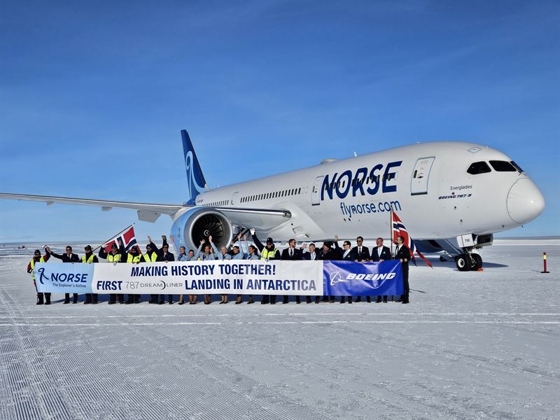 The First 787 Dreamliner Lands in Antarctica with Norse Atlantic Airways